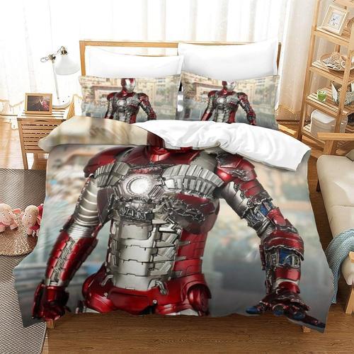 Iron Man 3 Pieces Duvet Cover Set Tony Stark Marvel Animation Print... on Productcaster.