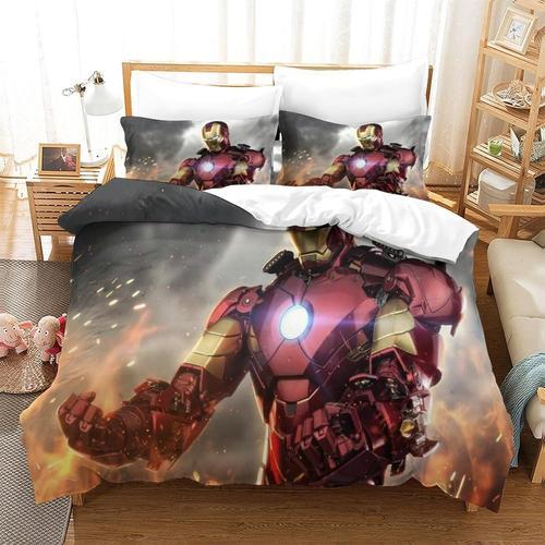 Iron Man 3 Pieces Duvet Cover Set With Pillowcase Double 3d Tony St... on Productcaster.