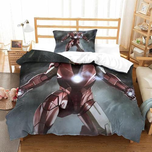 Iron Man 3 Pieces Duvet Cover Set Tony Stark Marvel Animation Print... on Productcaster.