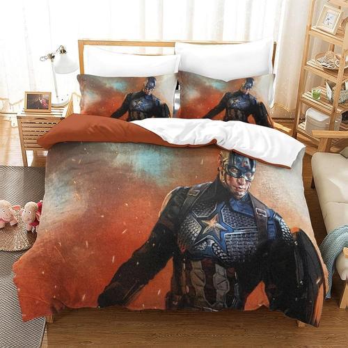 Captain America 3 Pieces Duvet Cover Set Marvel Comics Printed Bedd... on Productcaster.