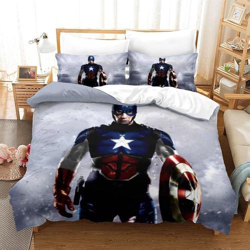 Captain America Print Pattern Duvet Cover Set Bedding Marvel Comics... on Productcaster.