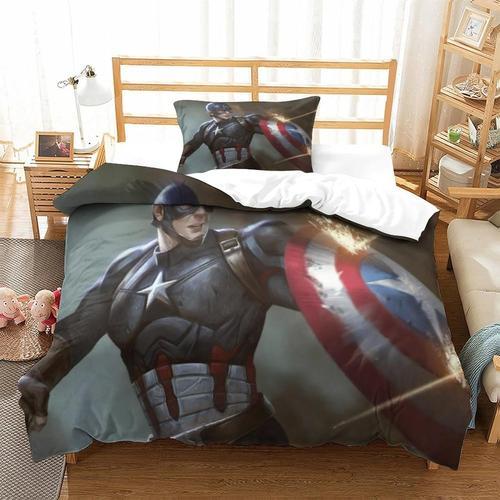 Captain America Duvet Cover Marvel Comics Bedding Set 3 Pcs Microfi... on Productcaster.