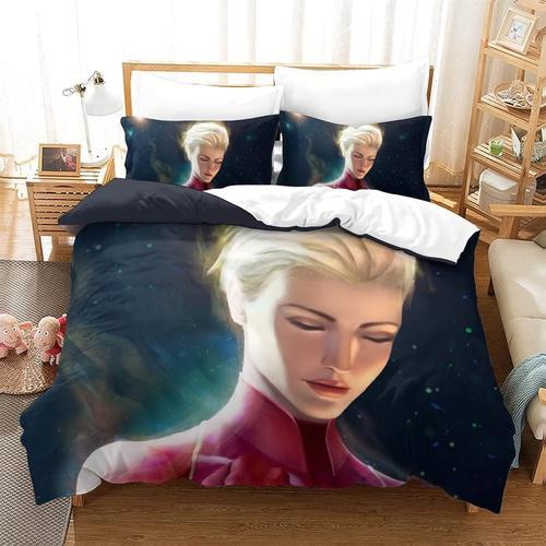 Captain Marvel Duvet Cover Set Kids Adults Bedroom Super Hero De Si... on Productcaster.