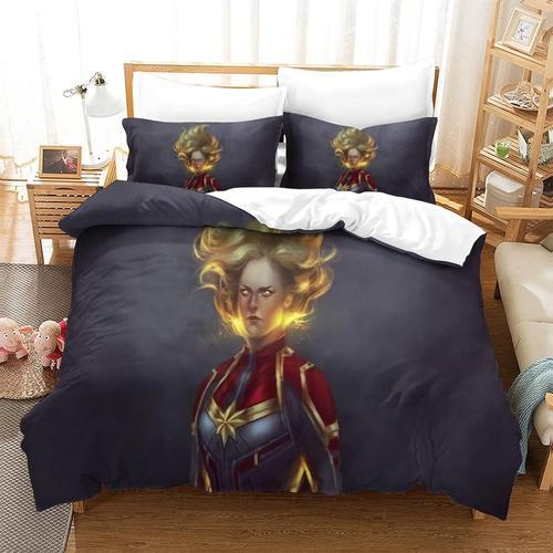 Duvet Cover Set Captain Marvel Bedding Set Movie Poster For Kids Bo... on Productcaster.