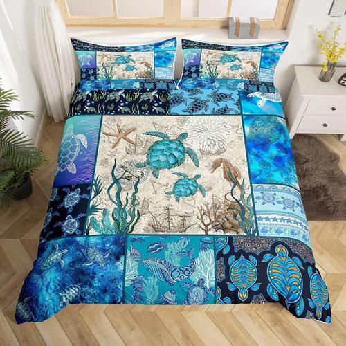 Blue Tortoise Comforter Cover Art Sea Turtle Underwater Animals Cor... on Productcaster.