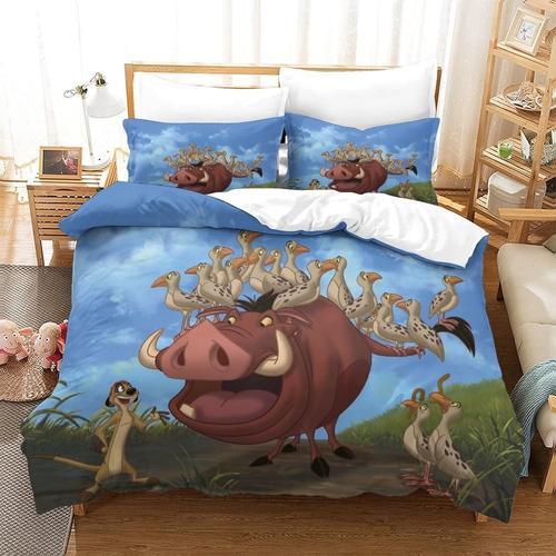 Ensemble De Housse De Couette King Size, Roi Lion Pumba, Imprim¿¿ D... on Productcaster.