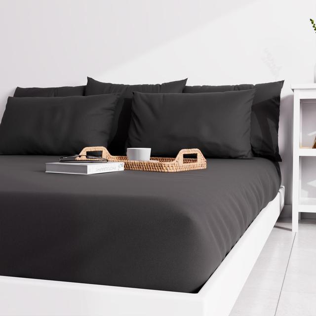 Drap Housse Uni 160x200 Cm Zzz Noir on Productcaster.