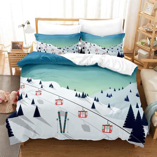 Nouveau 3 Pi¿¿Ces Dessin Anim¿¿ Neige Montagne Motif Double Literie... on Productcaster.