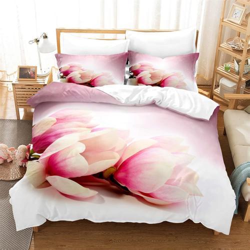 Ensemble De Housse De Couette ¿¿ Fleurs, Literie En Polyester Respi... on Productcaster.