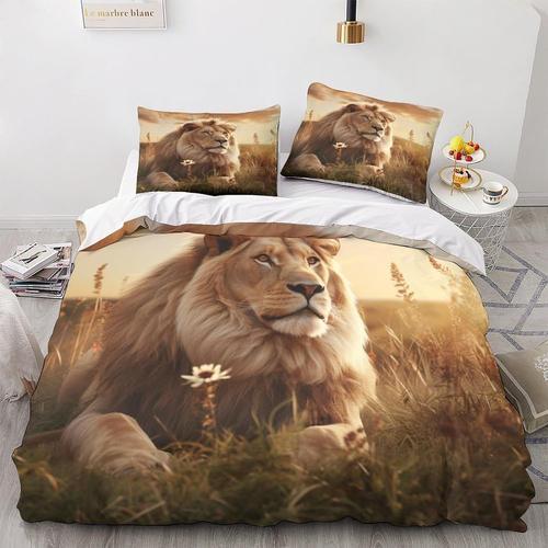 Lion D Printwildlife Parure De Lit Avec Housse De Couette Pour Enfa... on Productcaster.