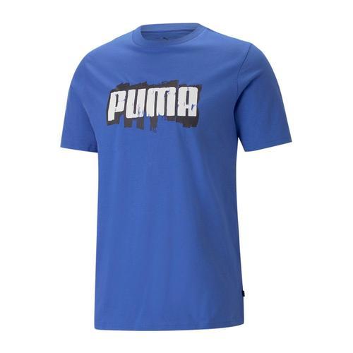 T-Shirt Bleu Homme Puma Wording on Productcaster.