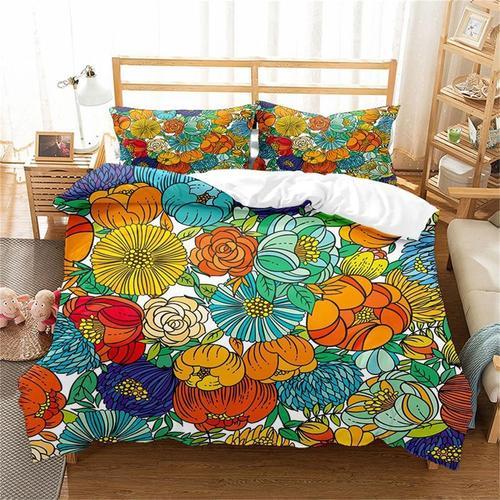 Housse De Couette Florale Color¿¿E, Ensemble De Literie Esth¿¿Tique... on Productcaster.