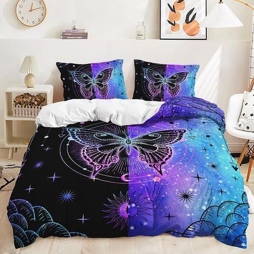 Housse De Couette Papillon, Housse De Couette Soleil Et Lune, Viole... on Productcaster.