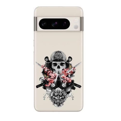 Coque Tpu Pour Google Pixel 8 Pro Samourai Tete De Mort Fleur on Productcaster.