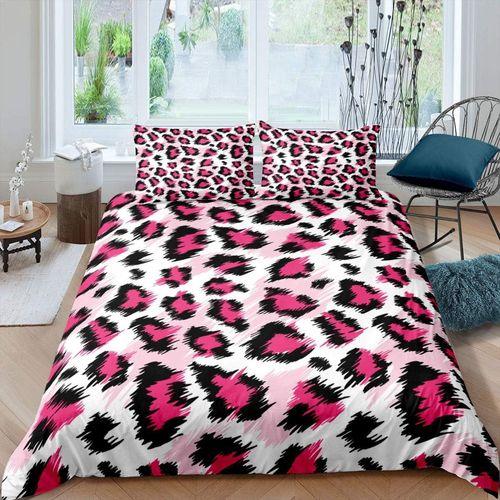 Housse De Couette ¿¿ Motif L¿¿Opard Noir Et Rose, Ensemble De Liter... on Productcaster.