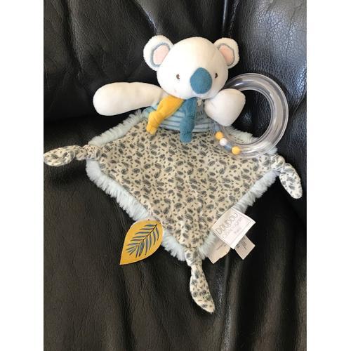 Doudou Hochet Yoca Le Koala Doudou Et Compagnie Koala Blanc Bleu Gr... on Productcaster.