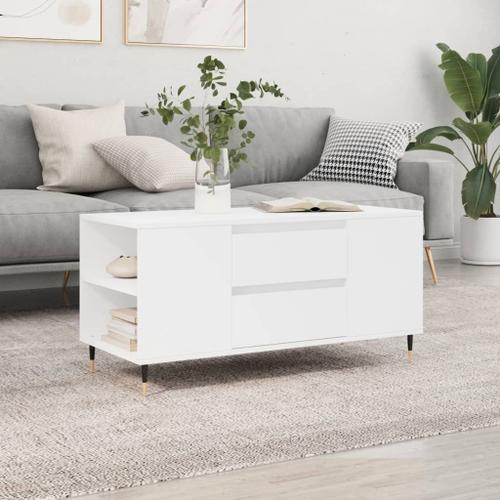 Vidaxl Table Basse Blanc 102x44,5x50 Cm Bois D'ingénierie on Productcaster.