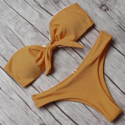 Maillot De Bain Deux Pièces Pour Femme,Bikini Sexy Avec N¿Ud,Coupe ... on Productcaster.