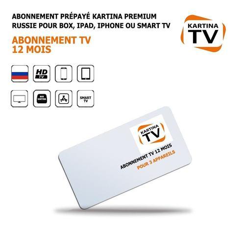 Abonnement Tv prépayé Kartina Premium Russie 12 mois pour Box, iPad... on Productcaster.