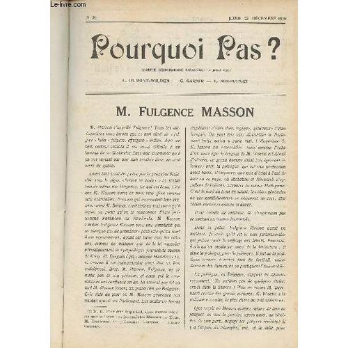 Pourquoi Pas ? Gazette Hebdomadaire - N°36, Jeudi 22 Déc. 1910 - M.... on Productcaster.