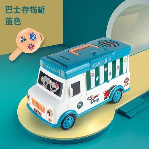 Bus Bleu - Tirelire Électronique De Dessin Animé Pour Enfants, Coff... on Productcaster.