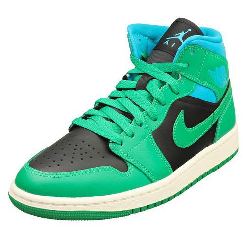 Nike Air Jordan 1 Mid Femme Baskets Mode Vert Noir on Productcaster.