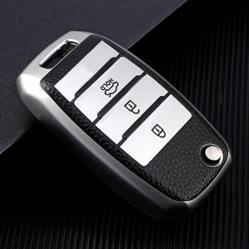 Coque De Clé De Voiture En Cuir Tpu Pour Kia, 3 Boutons, Rio 3, K2,... on Productcaster.