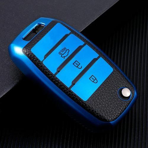 Coque De Clé De Voiture En Cuir Tpu Pour Kia, 3 Boutons, Rio 3, K2,... on Productcaster.