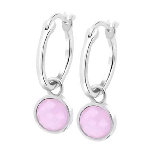 Boucles D'oreilles Créole Lotus Silver Rond Rose Et Argent on Productcaster.