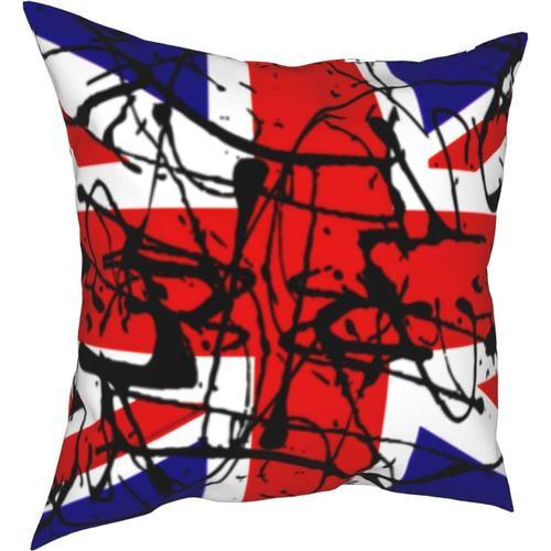 Housse De Coussin Carrée Avec Drapeau Britannique, Taie D'oreiller ... on Productcaster.