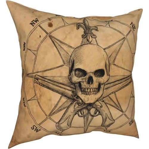 Housse De Coussin Avec Symbole De Boussole De Pirate, Taie D'oreill... on Productcaster.