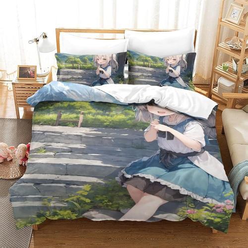 Anime Girl Parure De Lit Pi¿¿Ces Avec Housse De Couette Imprim¿¿E E... on Productcaster.