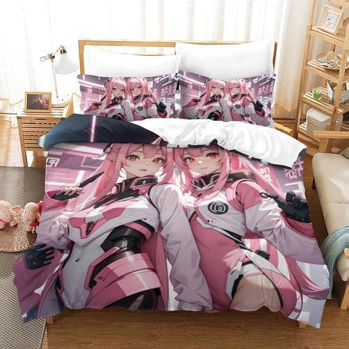 Anime Girl Parure De Lit Pi¿¿Ces Avec Housse De Couette Imprim¿¿E E... on Productcaster.