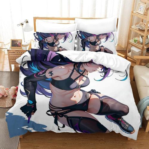 Anime Girl Parure De Lit Pi¿¿Ces Avec Housse De Couette Imprim¿¿E E... on Productcaster.