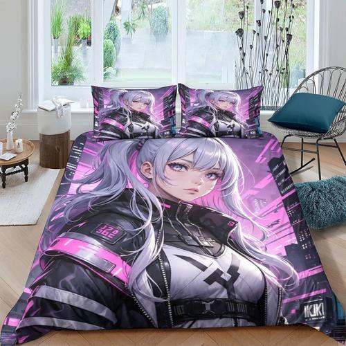 Anime Heroine Housse De Couette 3d Imprim¿¿E Parure De Lit Style Ro... on Productcaster.