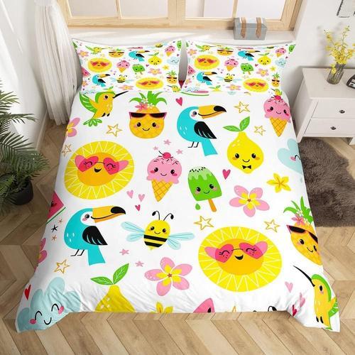 Housse De Couette Imprim¿¿E Dessin Anim¿¿ Fruits Et Cr¿¿Me Glac¿¿E,... on Productcaster.