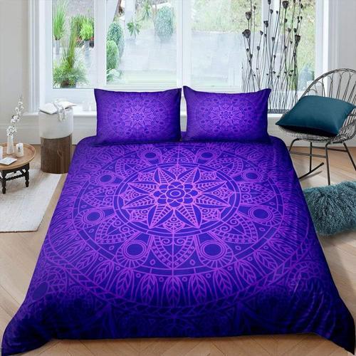 Housse De Couette Mandala Violette, Motif Floral Indien, Boh¿¿Me, P... on Productcaster.