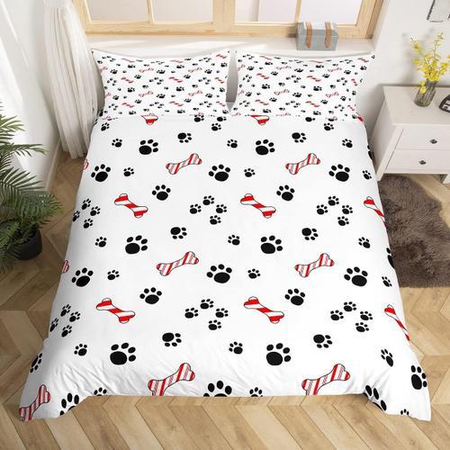 Housse De Couette Pattes De Chien Noires, Ensemble De Literie Pour ... on Productcaster.