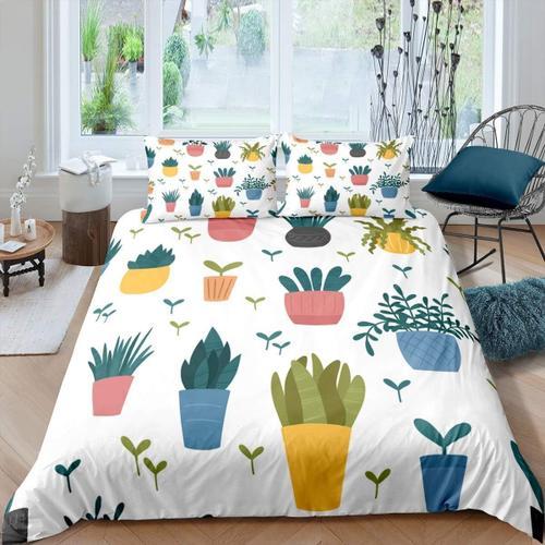 Housse De Couette Botanique, Ensemble De Literie Imprim¿¿ Cactus Et... on Productcaster.