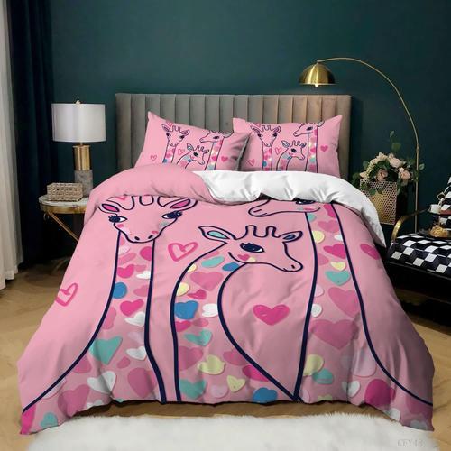 Ensemble De Housse De Couette Rose Pour Filles Et Femmes, Taille Do... on Productcaster.