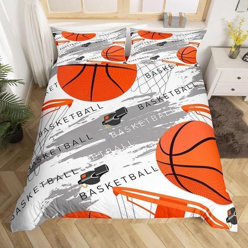 Housse De Couette De Basket-Ball Orange, Ensemble De Literie Imprim... on Productcaster.