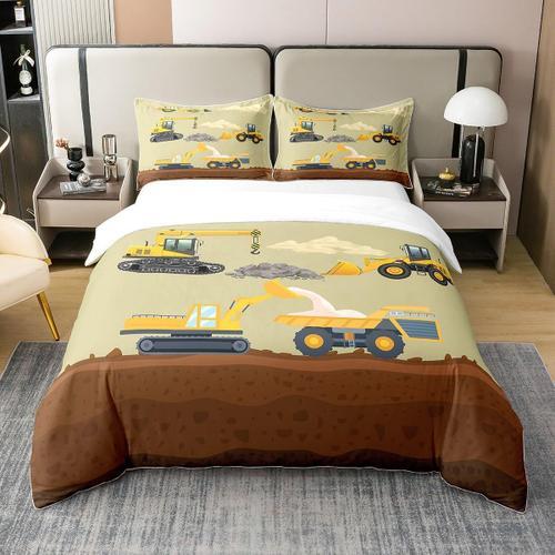 Housse De Couette Jaune Avec Pelle De Dessin Anim¿¿, Ensemble De Li... on Productcaster.