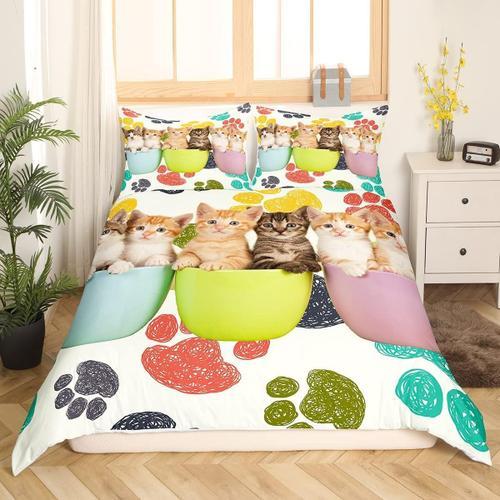 Housse De Couette Motif Chat, Mignon Chaton, Cadeau Pour Amoureux D... on Productcaster.