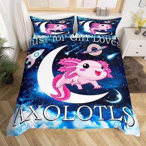 Parure De Lit Dessin Anim¿¿ Axolotl, Housse De Couette, Galaxie, Ka... on Productcaster.