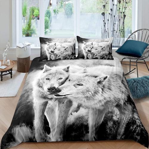 Housse De Couette Loup Couple, Ensemble De Literie Pour Gar?Ons Et ... on Productcaster.