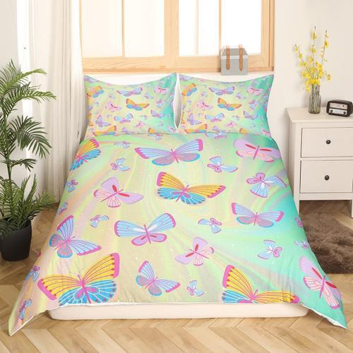 Housse De Couette Papillon Imprim¿¿ Galaxie Papillons Arc-En-Ciel, ... on Productcaster.