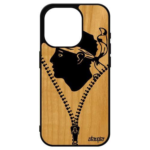 Coque Silicone Pour Iphone 15 Pro En Bois Drapeau Corse Basket 4g T... on Productcaster.