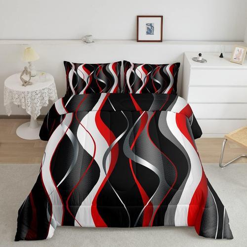 Ensemble De Couette ¿¿ Motif G¿¿Om¿¿Trique En Spirale, Rouge, Gris,... on Productcaster.