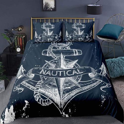 Housse De Couette Pour Gar?Ons Marins, Ancre, N?Ud Nautique, Bousso... on Productcaster.