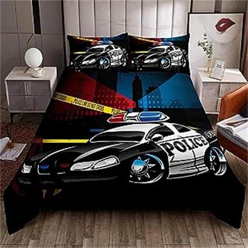 Housse De Couette Cordon De Voiture De Police Parure De Lit Adulte ... on Productcaster.